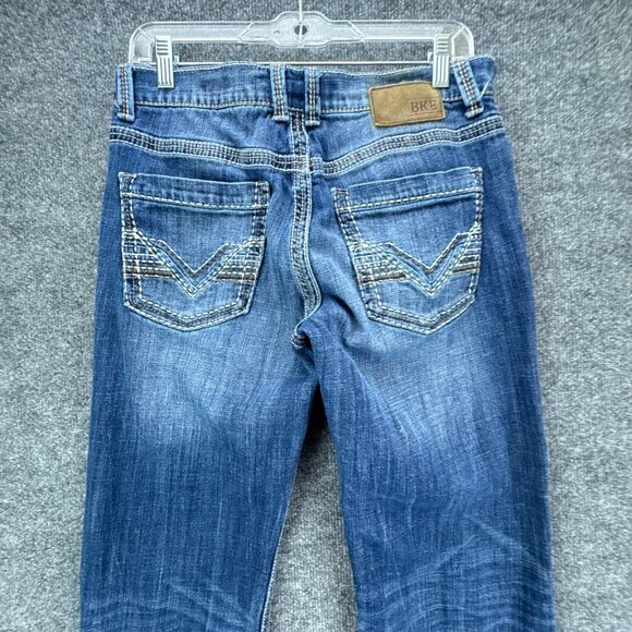 Buckle BKE Jake Jeans Mens 31L X 32 Blue Western‎ Cowboy Rodeo Straight Whiskers - Picture 5 of 16